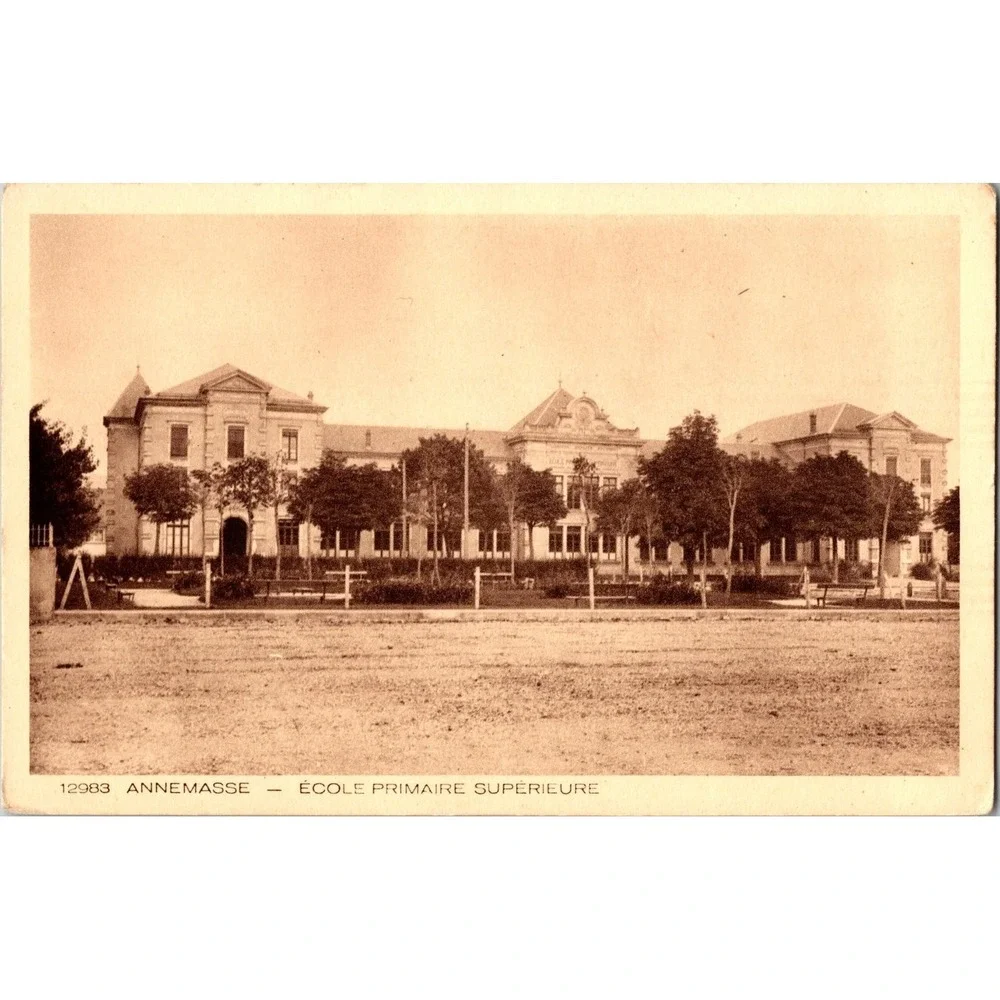 Vintage Annemasse Ecole Primaire Superieure France Postcard 12983